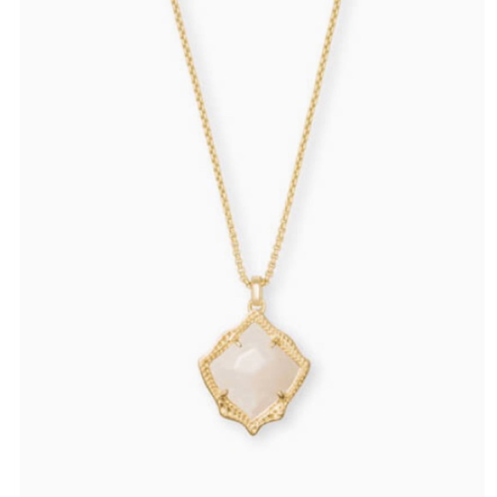 Kacey Gold Ivory Long Pendant Necklace